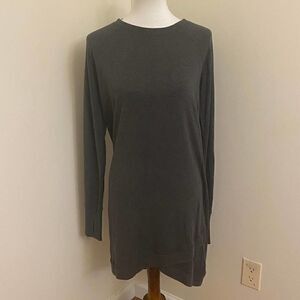 Athleta Crisscross Gray Long Sleeve Athleisure Sweatshirt Dress Medium Tall
